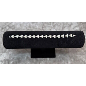 Kendra Scott Perry Gray Illusion Bracelet Silver Tone Coastal Cowgirl Boho 7"